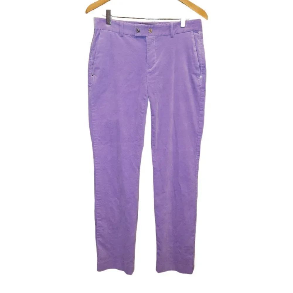 Ralph Lauren Golf Women's Purple Corduroy Regular Rise Pants 6